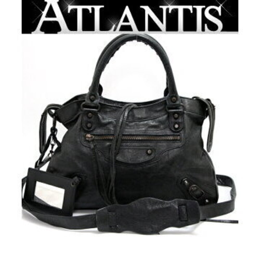 Balenciaga Town Handbag Black Leather